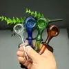 Pipas de vidrio Fabricación para fumar Cachimba soplada a mano Pipa de vidrio con ruedas de colores