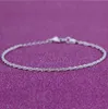 Nya anklets Sier Anklet Link Chain for Women Girl Foot Armband Fashion Jewelry Partihandel gratis frakt