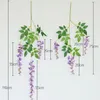 12 stks / partij 110 cm Kunstmatige Bloem String Hanging Plant Zijde Wisteria Fake Wedding Wall Home Garden Valentijnsdag Decoratie C18112601
