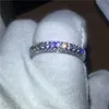 Bague de mariage en argent Sterling 925 pour femme, fait à la main, rempli de pierres précieuses, réglage pavé, Zircon Cz 5A, fiançailles, pour mariée