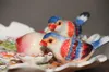 Cerámica blanca aves melocotón fruta Dulces Almacenamiento plato Postre Snack Ensalada plato decoración del hogar decoración de la boda artesanía figurilla