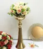 10 pcs / lot golvvase 51cm / 20 "Bröllopsbordet Centerpieces Event Metal Vases Road Lead Gold Party Flower Stand Heminredning