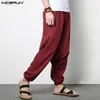 Błyskawice męskie Bawełniane Indian Harem Spodnie Mężczyźni Duże Spodnie Krocza Nepal Baggy Pościel Pants Mężczyźni Pantalon Hombre Plus Size 5XL