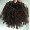 African american curly drawstring ponytail for black women clip in kinky curly ponytail extension 140g side part fluffy texture