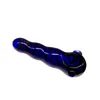 Unikalna rura szklana Caterpillar Cobalt Szklana łyżka - 3,7 cala, niebieski kolor, idealny do palenia tytoniu