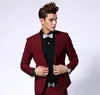 Nouveau design classique Tuxedos de marié garçons d'honneur un bouton rouge foncé pic revers meilleur homme costume de mariage costumes blazer pour hommes (veste + pantalon + cravate)