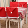 Дешево Красный нетканый рождественский стул крышка стула шляпа Санты шляпа рождественские отель столовая ткань свадебное украшение