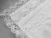 Pure White Hankerchiefs com Laço Simples DIY Imprimir Desenhar Lenços Lenços De Algodão Bolso Quadrado 23 * 25 centímetros