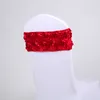 Free shipping Wholesale Price Satin Rosette Lycra Chair Band \ Chair Sash For Wedding Spandex Chair Cover