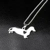 Fashion Dog Pendant Necklaces For Women Men Heart Puppy Gold Silver Plated Choker Necklace Jewelry Gift