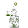 Dubbele recyclerolie DAB Rigs Paarse en groene waterpoel Propeller Percolater Waterpijpen 4 mm dikke grote glazen bongs 14 mm vrouwelijk gewricht met kom XL167