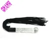 24040mm Pyrex Glass Dildo with Leather Whip Tail for Anal Butt Plug Adult Game Female Products Sex Toy for Women Men Couples Y1814176076