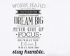 3Sets / Lot 100 * 56cm Motivatie Muurstickers Kantoorzaal Decor Never Give OP Work Hard Dream Big Inspirational Quote Muurstickers