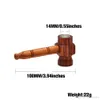 HoneyPuff Wholesale Hammer Shape Handmade Wood Smoking Pipe 100MM With Metal Smoke Bowl Tobacco Pipes Pocket Size