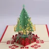 50PCS 3D Pop Up Christmas Tree Greeting Card Biglietto di compleanno Matrimonio Natale Capodanno Anniversario Event Invitation Card