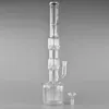 Bong!Hi si vetro 21 pollice Triple Geyser Perc con tappo di scarico Bong Tubi di acqua-18.8 mm giunto femmina