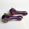 Pipes à main froides tuyaux en verre tabagisme en verre épais en verre borosilicate de verre fumer les tuyaux faits à la main 10 styles rose bleu violet