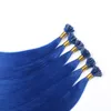 U Nail Shaped Tip Remy Human Hair Extensions Color Blue Pre Bonded Fusion 50 Strands 1gStrand Nail U Tip Hair Extension4557825