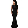 Koronkowe Suknie Party Suknie Off Ramię Ladies Robe de Soiree Granatowy Fishtail Maxi Dress Vestidos Longo de Festa