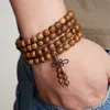 108 * 0,8 cm bön pärlor tibetansk buddhist Mala Buddha armband rosenkrans träbangle smycken