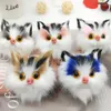 Charm Women Fluffy Keychains Cute Kitten Cat Key Chain For Girls Pompom Fur Car Key Ring Purse Pendant Pom Pom Keyrings Jewelry