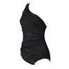 Sexy Women's One Piece Monokini Bikini Push-up Swimsuit Bathing Suit Swimwear One-shoulder Mesh Patchwork Swimwear264U