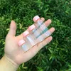 8ml 15ml 20ml 25ml Glass Bottles With Plastic Cap Pink Screw Storage Glass Vials Plastic Jars Bottles 50pcs Free Shipping