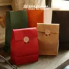 Vintage Solid Handle Folding Pocket Gift Bag Snack Packaging Paper Envelope Bags Christmas Cookie Bags