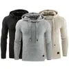 Atacado- lnrrabc moda outono inverno homens camisolas hoodies jumper outwear tamanho grande hoody hooded quente jacquard roupas