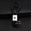 Braided Leather Car Badge Key Ring Rope Woven Keychain Charm auto Key Chain for ford benz audi bmw fiat Peugeot MINI2630974