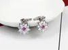 Roze geschilderde bloem dangle unieke charme kraal grote gat mode vrouwen sieraden Europese stijl voor diy armband ketting