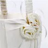 2019 commerci all'ingrosso New Elegant Wedding Cerimonia Partito raso Flower Girl Basket bianco