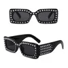 Жемчужные вкладыши солнцезащитные очки широкий квадратный рама старинные солнцезащитные очки мода стиль 6 цветов оптом очки