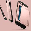 غطاء Spigen Slim Armor CS iPhone X 8 7 6 5 بتصميم محفظة بطبقة مزدوجة وغطاء حامل فتحة بطاقة لسامسونج S4 S5 S6 S7 S8 S9 Note 4 5