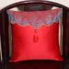وسادة اليدوية الشرابة خمر الحرير الصينية تغطية أريكة كرسي ديكور مكتب المساند الرئيسية قطني وسادة المرقعة الحرير كيس المخدة