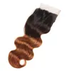 Mèches brésiliennes naturelles Body Wave ombré avec Closure, 2 tons 1B/30, avec Lace Closure 4x4, meilleure vente, 3 lots