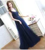Beading Evening Dresses Skirt Blue Bead Applique Dignified Atmosphere Bride Toast Clothing Long Years Will Host Female Bridesmaid Dresses