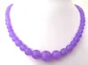 Linda! 6-14mm Roxo Jade Beads Colar 18 "B01