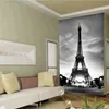 Glitter Papel De Parede Preto Branco Edifício Da Cidade Paris Torre Eiffel Paredes 3d Piso Vinil De Mármore Do Vintage Papel De Parede Pintado