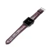 Sostituzione cinturino Apple Watch in vera pelle di alligatore fatta a mano con chiusura adattatore in acciaio inossidabile per Apple Watch S1/S2/S3 42MM Marrone