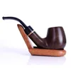 Flat mouth, solid wood ebony filter pipe, detachable ring, flat mouth, bent pipe.