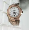 Najlepsza wersja Wysokiej Jakości Rose Gold 40.5mm Nautilus 5711 / 1A-001 Data / miesiąc Azja Mechaniczny Przezroczysty Mechaniczny Automatyczny Zegarek Mens