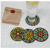 Abmidea russo khokhloma pintura arte madeira mesa tapetes antiderrapantes antiderrapante coaster resistente ao calor placemat 117r aniversário do aniversário