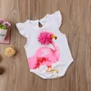 2018 Vestiti della neonata bella Estate del cotone del pagliaccetto del bambino Infantile delle ragazze del bambino Flamingo Tuta One-pieces Abiti Vestiti Prendisole