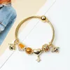 Nieuwe Mode Armbanden voor Europese Charms Love Heart Beads Queen Bee Hanger Bangle voor Kerstcadeau DIY Sieraden