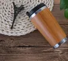 Bamboo Water Bottle Stainless Steel Tumbler Flasks Insulated Coffee Mug Travel Tea Leak-poof Cup Drinkware DDA779