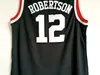 Męskie Cincinnati Bearcats Oscar Robertson College Koszulki Koszykówka Vintage Jersey # 12 Domowe Czarne Koszulki S-XXL