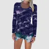 2018 camuflagem impressão mulheres manga comprida fino t-shirt moda senhora sexy tops estilo exército estilo casual camiseta