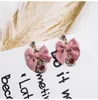 2018 новая корейская версия розовый лук кулон серьги женские модели горный хрусталь кулон серьги ювелирные изделия сладкий подарок розничная Оптовая