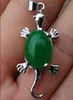 Красивая зеленая натуральная нефритовая лягушка тибетская серебряная подвеска